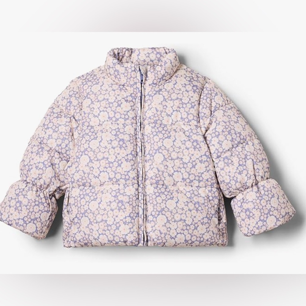 Sofia grainge Girls' Lavender Floral Puffer Jacket